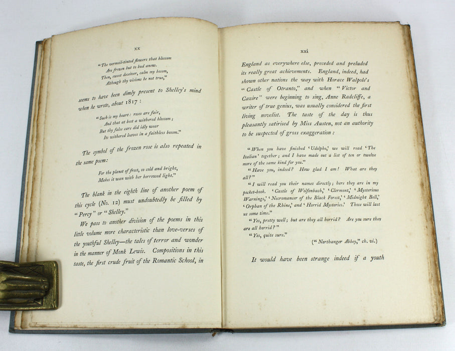 Original Poetry by Victor & Cazire, (Percy Bysshe Shelley & Elizabeth Shelley). Edited by Richard Garnett, 1898