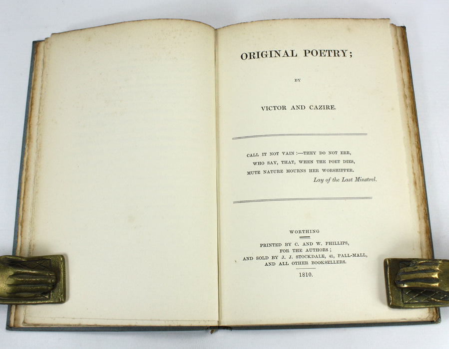 Original Poetry by Victor & Cazire, (Percy Bysshe Shelley & Elizabeth Shelley). Edited by Richard Garnett, 1898