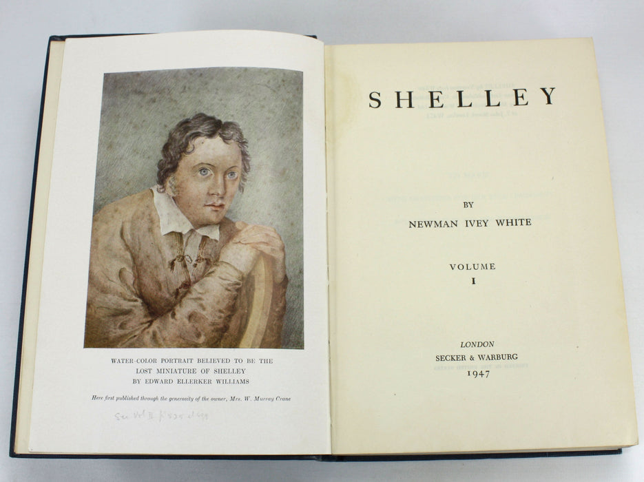 Shelley by Newman Ivey White, Secker & Warburg, 1947, 2 Vols