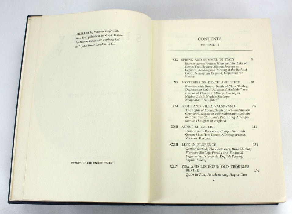 Shelley by Newman Ivey White, Secker & Warburg, 1947, 2 Vols