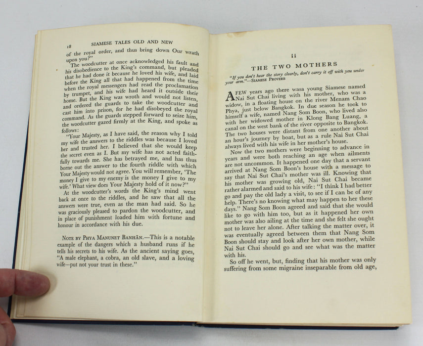 Siamese Tales; Old and New, The Four Riddles and Other Stories, Reginald le May, 1930, signed