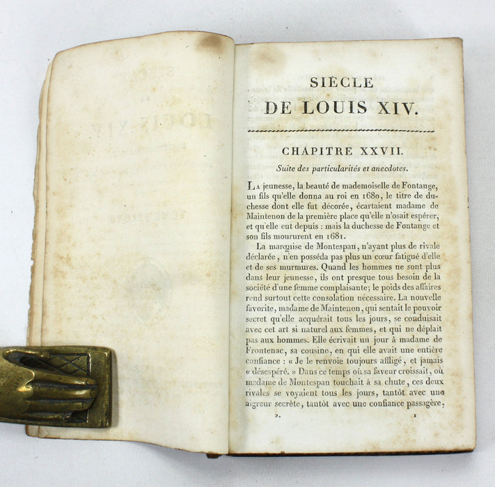 Siecle de Louis XIV, Edition Stereotype, Augmentee d'une Tables des Matieres, Paris, 1810, 2 Volume set