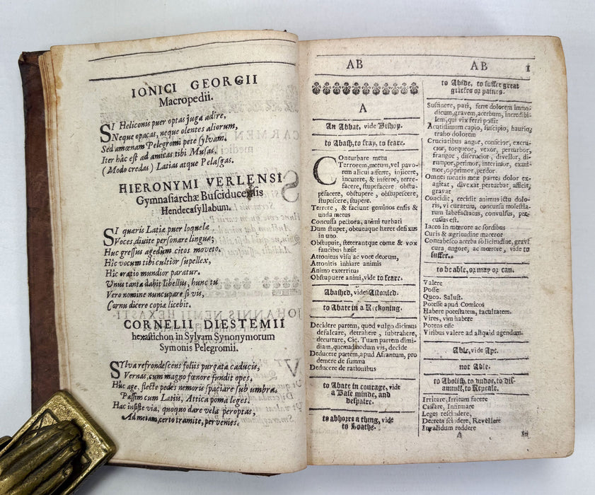 Simon Pelegromius. Synonymorum Sylva. London; Norton & Whitaker, 1632.