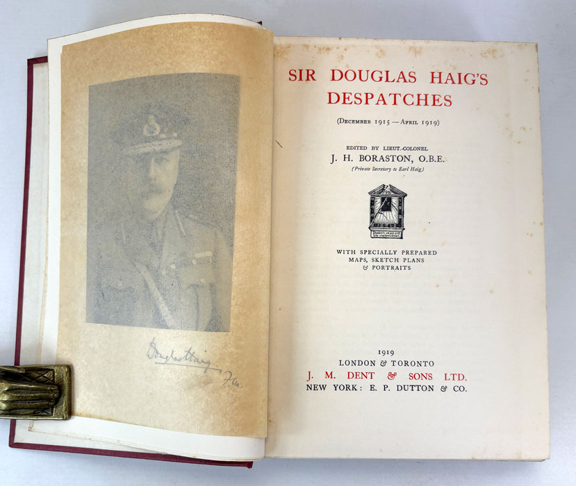 Sir Douglas Haig's Despatches, edited by J.H. Boraston, 1919 first edition set, complete with Maps box