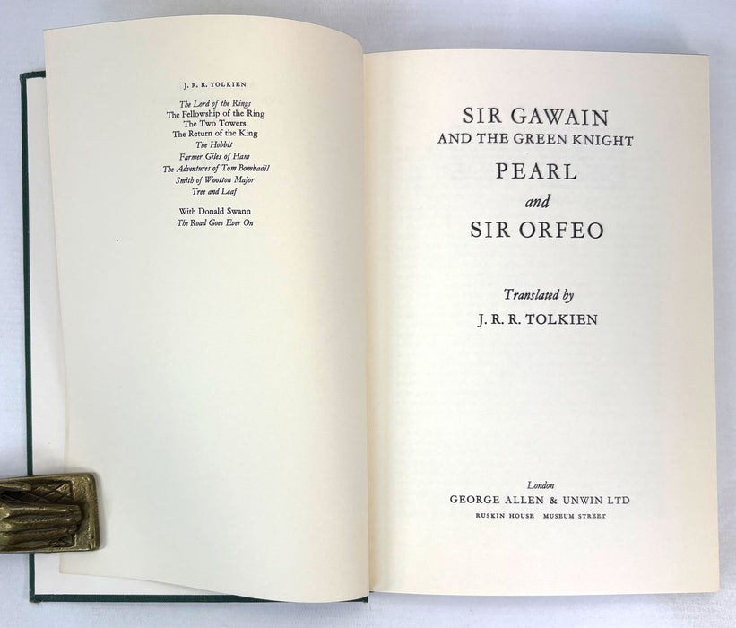Sir Gawain & The Green Knight, Pearl and Sir Orfeo. Translated by J.R.R. Tolkien, 1975 first edition