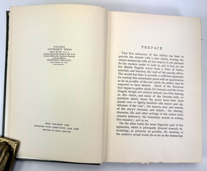 Sir Gawain & The Green Knight; edited by J.R.R. Tolkien & E.V. Gordon, Clarendon Press/Oxford, 1936