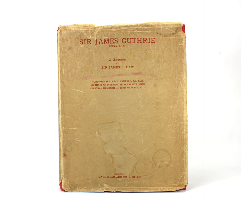 Sir James Guthrie; A Biography, Sir James L. Caw, 1932, Glasgow School of Art Prize Presentation copy