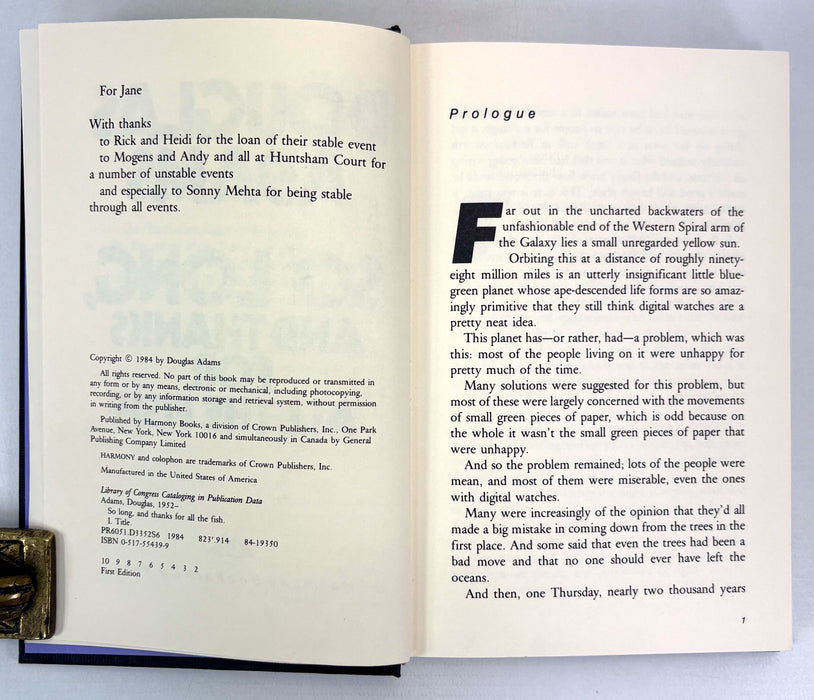 So Long, And Thanks For All The Fish, Douglas Adams, Harmony Books, 1984