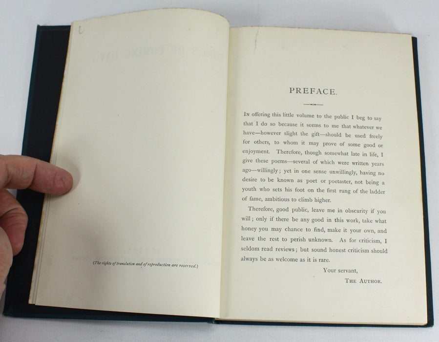 Songs of Coming Day, 1885.