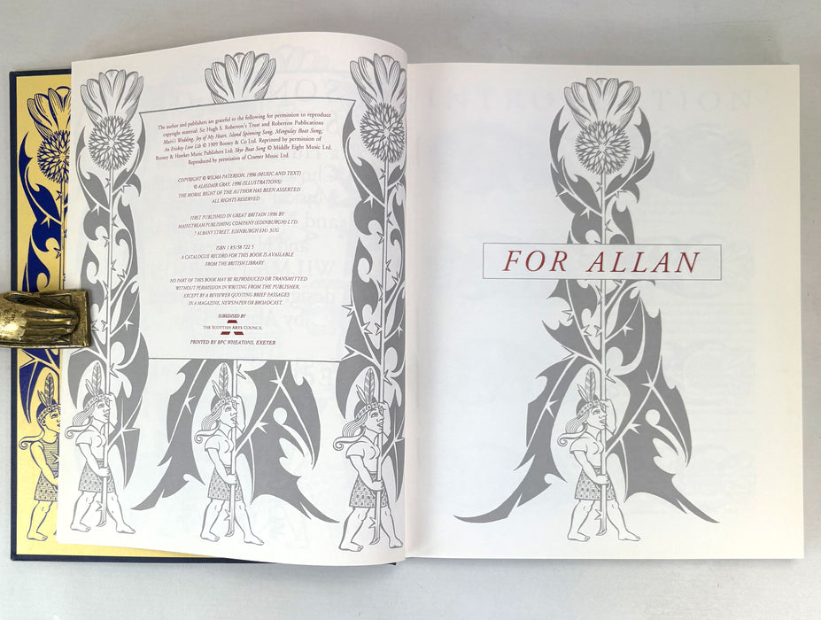 Songs of Scotland. Edited by Wilma Paterson and Illustrated by Alasdair Gray, 1996. Scarce withdrawn first impression.