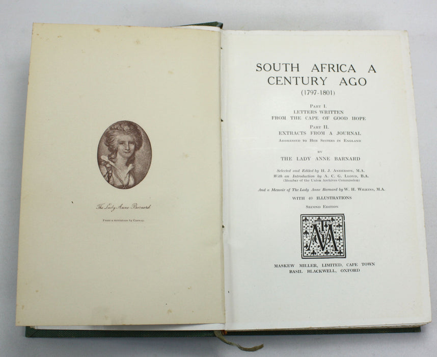 South Africa A Century Ago (1797-1801), Lady Anne Barnard, 1926