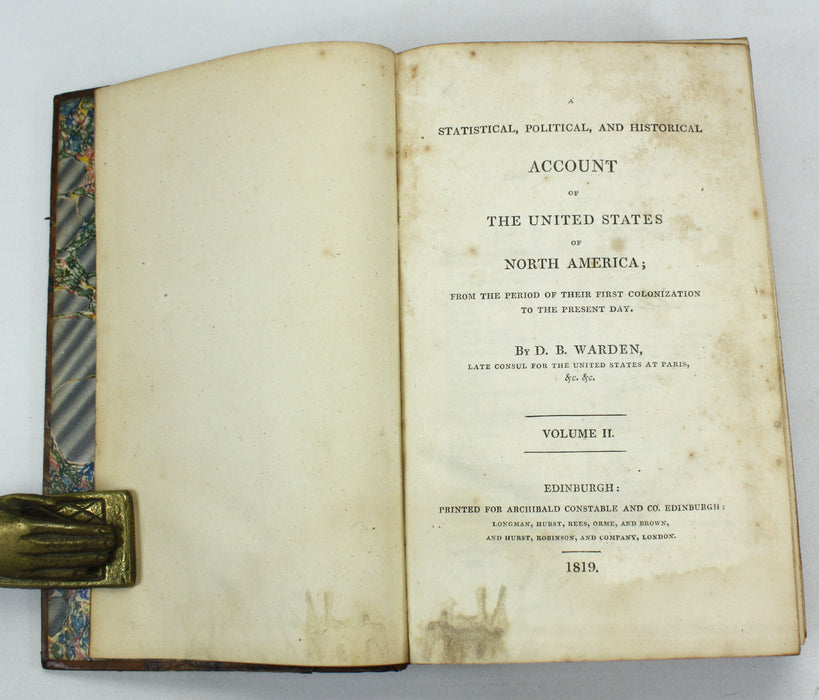 Statistical, Political, and Historical Account of the United States of North America, D.B. Warden, 1819, 3 Vols complete