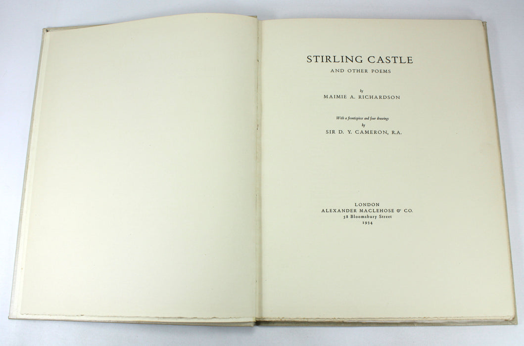 Stirling Castle and Other Poems, Maimie A. Richardson, 1934