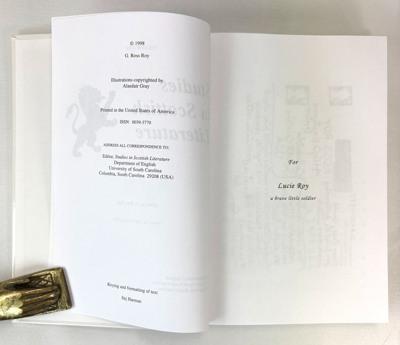 Studies in Scottish Literature, Volume XXX, University of South Carolina, 1998 (Robert Burns interest, with illustrations by Alasdair Gray)