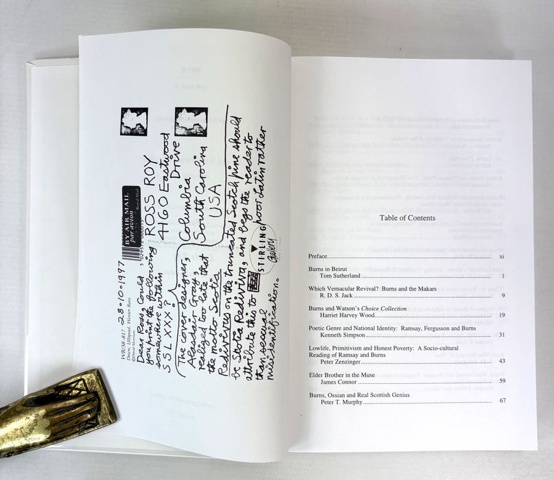 Studies in Scottish Literature, Volume XXX, University of South Carolina, 1998 (Robert Burns interest, with illustrations by Alasdair Gray)