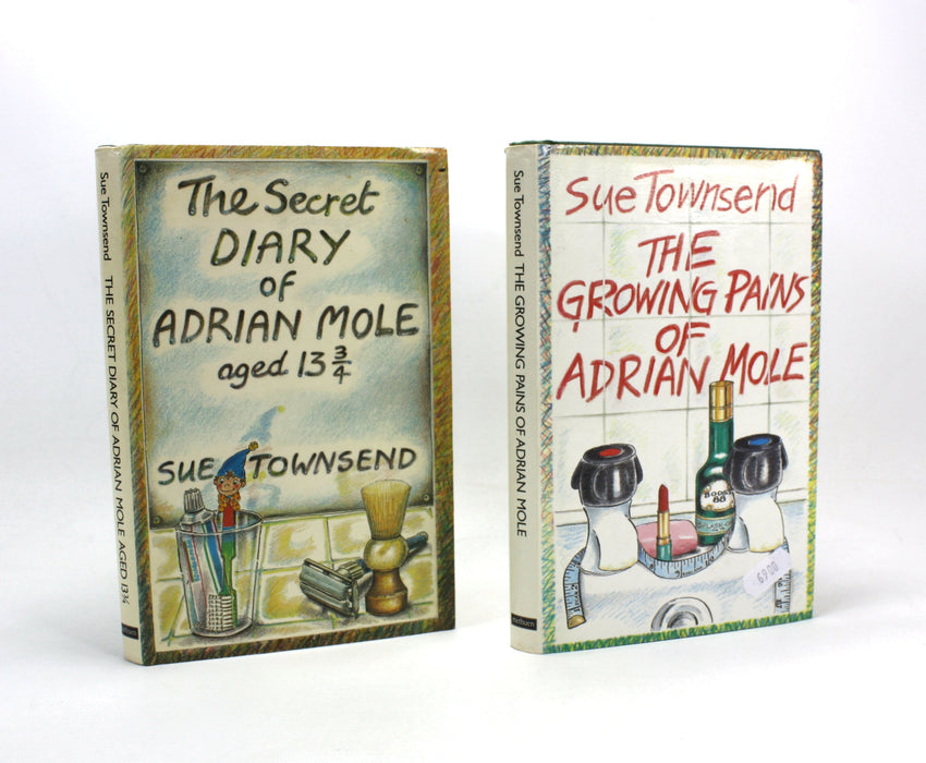 Sue Townsend; First editions of The Secret Diary of Adrian Mole aged 13 3/4 & The Growing Pains of Adrian Mole, 1982-1984
