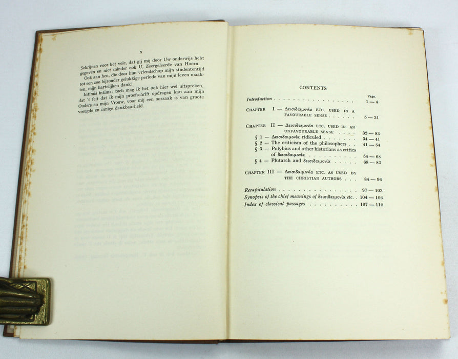 δεισιδαιμονία (Superstition); A contribution to the knowledge of the religious terminology in Greek. Doctoral Thesis. Peter John Koets, 1929