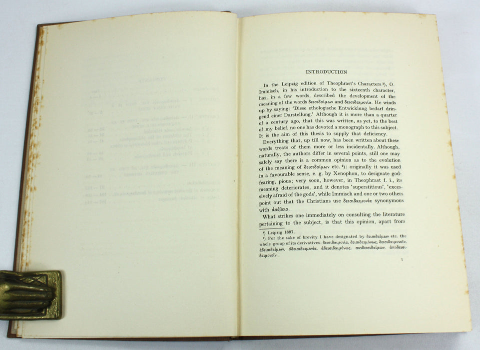 δεισιδαιμονία (Superstition); A contribution to the knowledge of the religious terminology in Greek. Doctoral Thesis. Peter John Koets, 1929