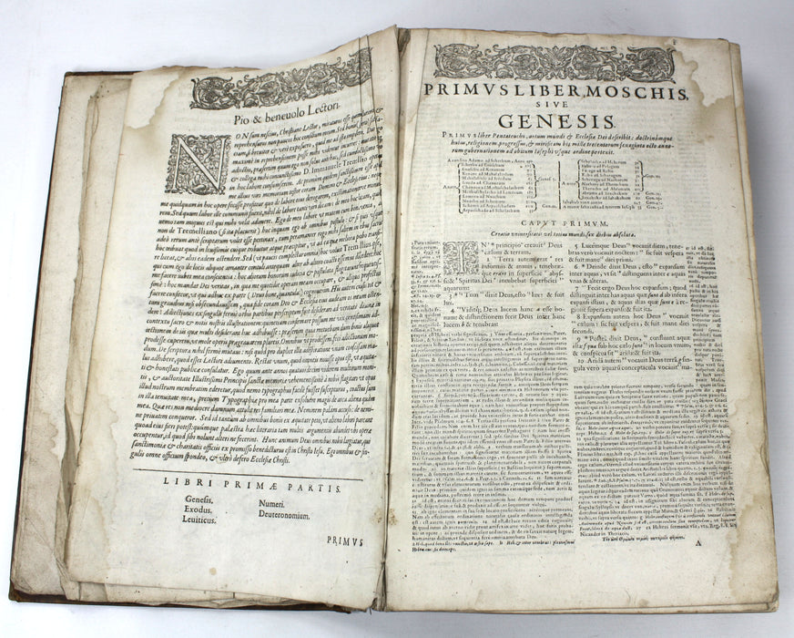 Testamenti Veteris Biblia Sacra, Genevae, Matthaei Berjon, 1617. Early Bible from Geneva, in Latin.