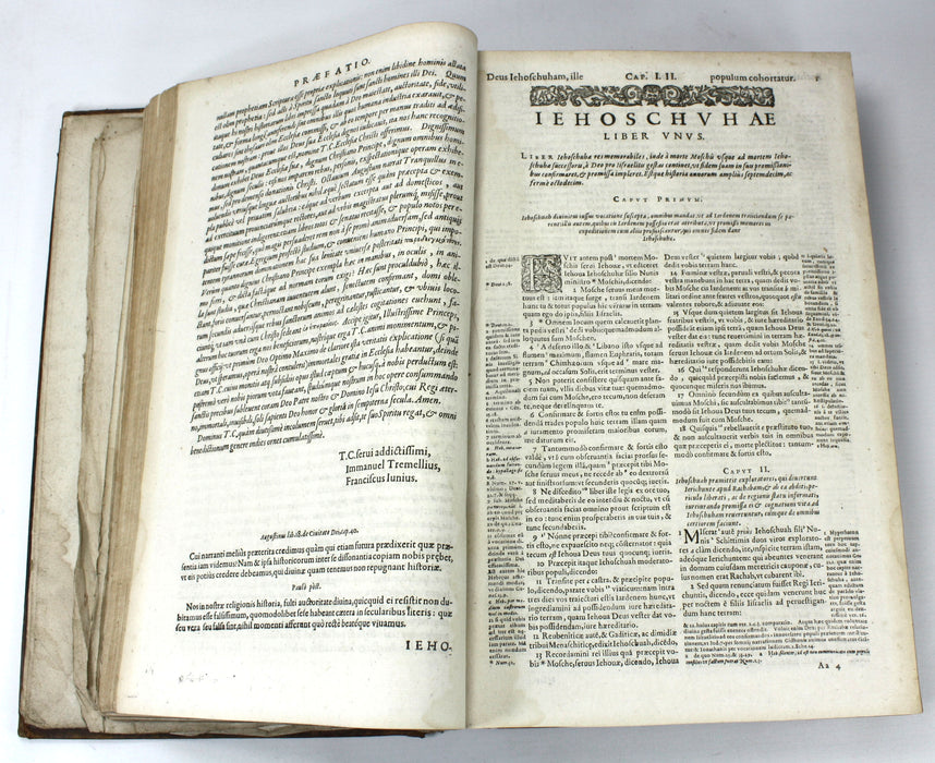 Testamenti Veteris Biblia Sacra, Genevae, Matthaei Berjon, 1617. Early Bible from Geneva, in Latin.