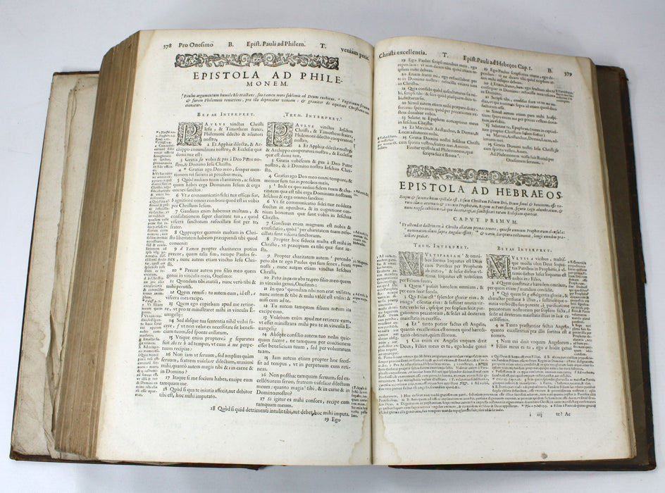 Testamenti Veteris Biblia Sacra, Genevae, Matthaei Berjon, 1617. Early Bible from Geneva, in Latin.