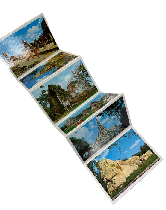 Thailand ephemera; Unused Postcard set from Ayudhya (Ayutthaya), 1980s.