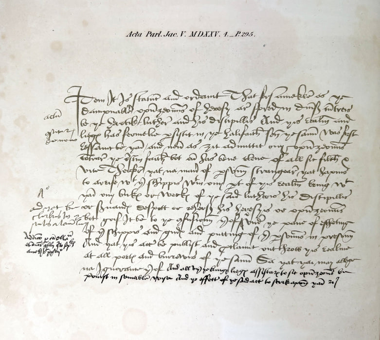 The Acts of Parliament in Scotland, Vol. II, 1424-1567, Printed by Command of His Majesty King George the Third, 1814