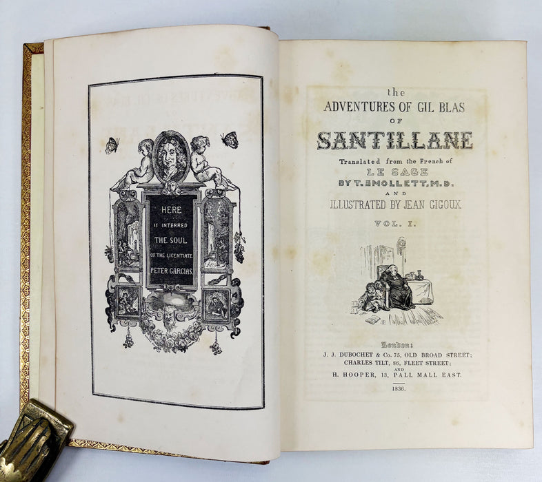 The Adventures of Gil Blas of Santillane, 2 Vols, Illustrated by Jean Gigoux, 1836