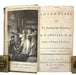An open antique book showing the title page and front cover illustration for 'The Adventures of Sir Launcelot Greaves' by T. Smollet, M.