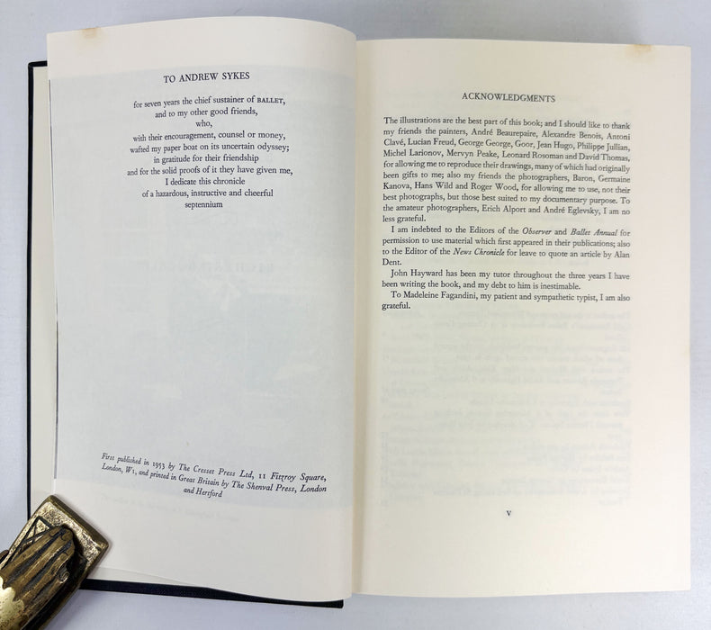 The Adventures of a Ballet Critic, Richard Buckle, 1953, Cresset Press