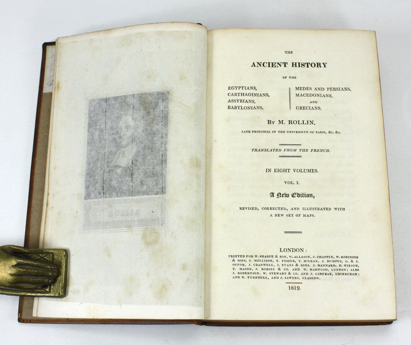 The Ancient History of The Egyptians, Cathaginians, Assyrians, Babylonians, Medes and Persians, Macedonians and Grecians, Charles Rollin, 1819, 8 Volumes complete