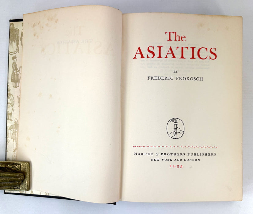 The Asiatics, Frederic Prokosch, Harper & Brothers, 1935 Hugh Walpole's Brackenburn bookplate.