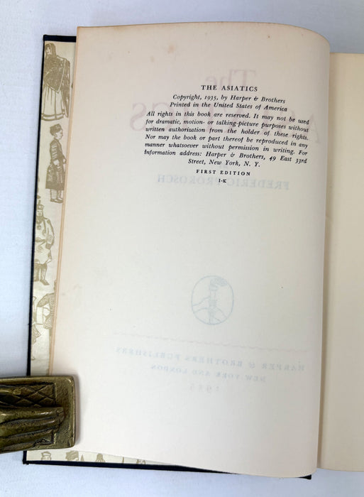 The Asiatics, Frederic Prokosch, Harper & Brothers, 1935 Hugh Walpole's Brackenburn bookplate.