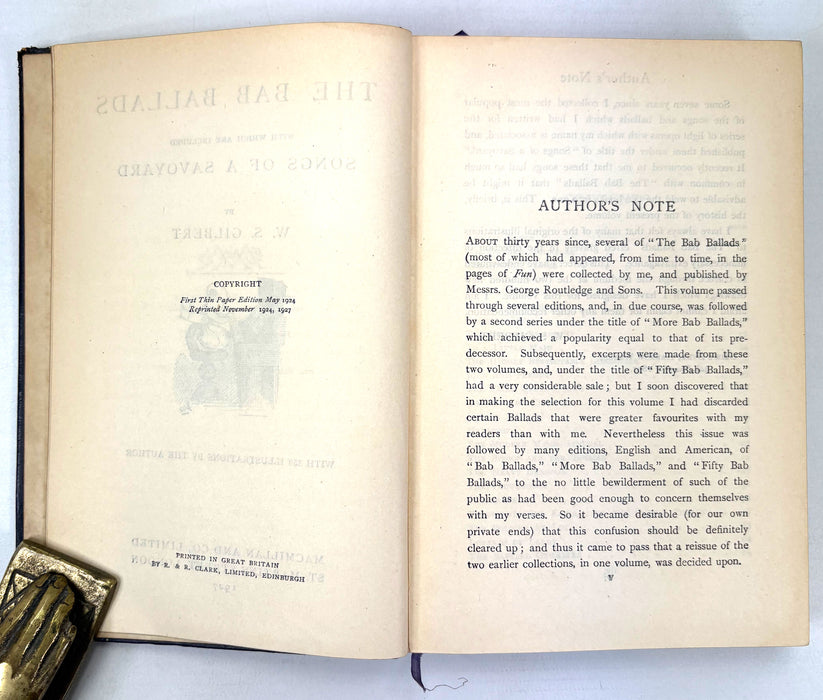 The Bab Ballads with which are included Songs of a Savoyard, W.S. Gilbert, with 350 Illustrations by the Author, 1927