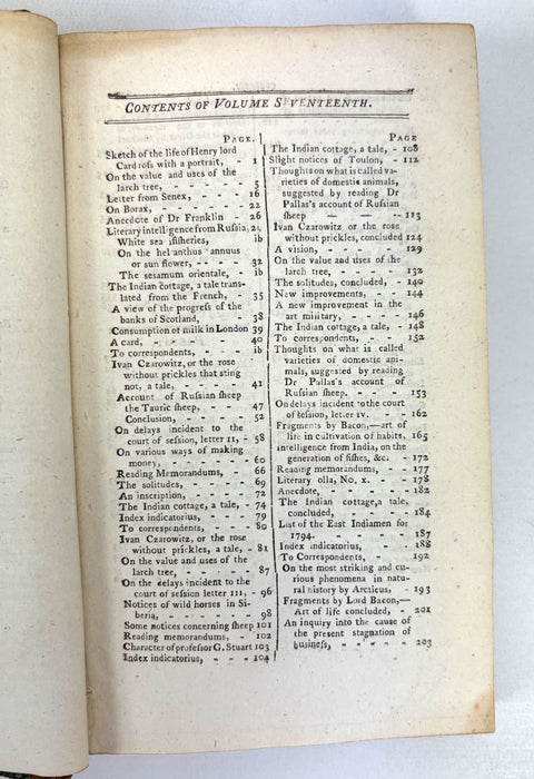 The Bee, or Literary Weekly Intelligencer, James Anderson, Volume Seventeenth, 1793, Edinburgh