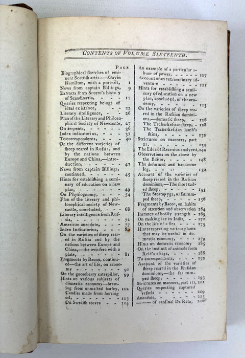 The Bee, or Literary Weekly Intelligencer, James Anderson, Volume Sixteenth, 1793, Edinburgh