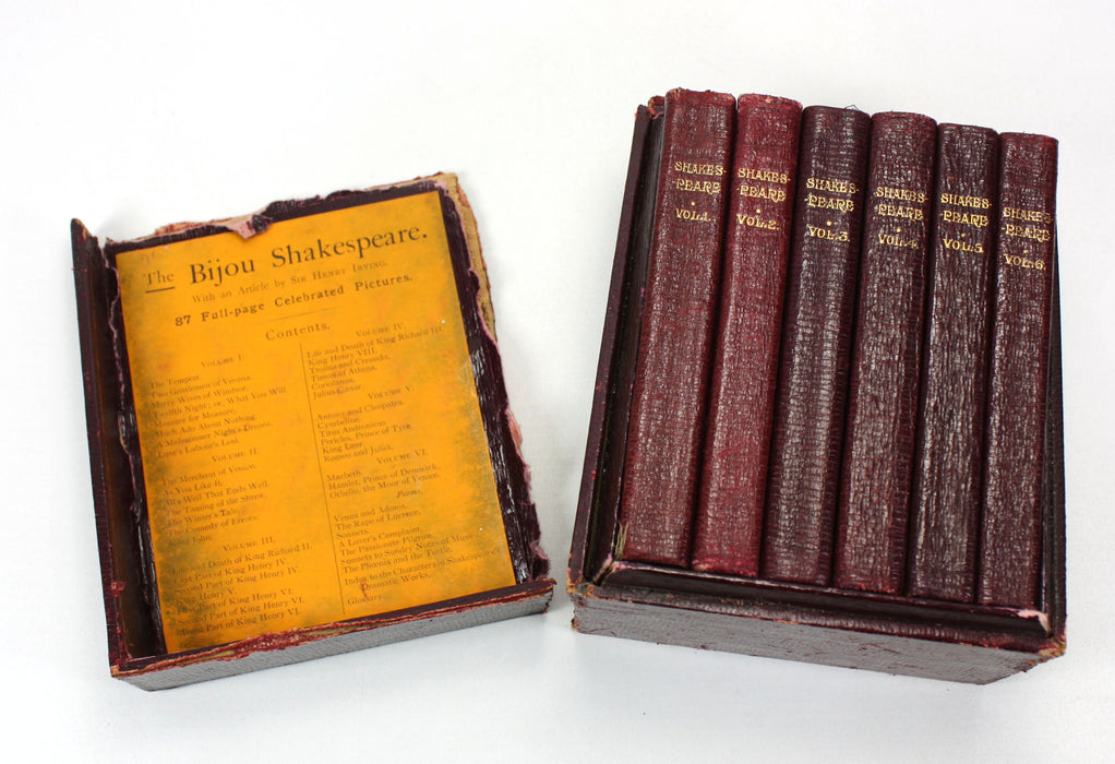The Bijou Shakespeare; The Complete Works of William Shakespeare, Illustrated. In Six Volumes. Boxed set of miniature volumes.