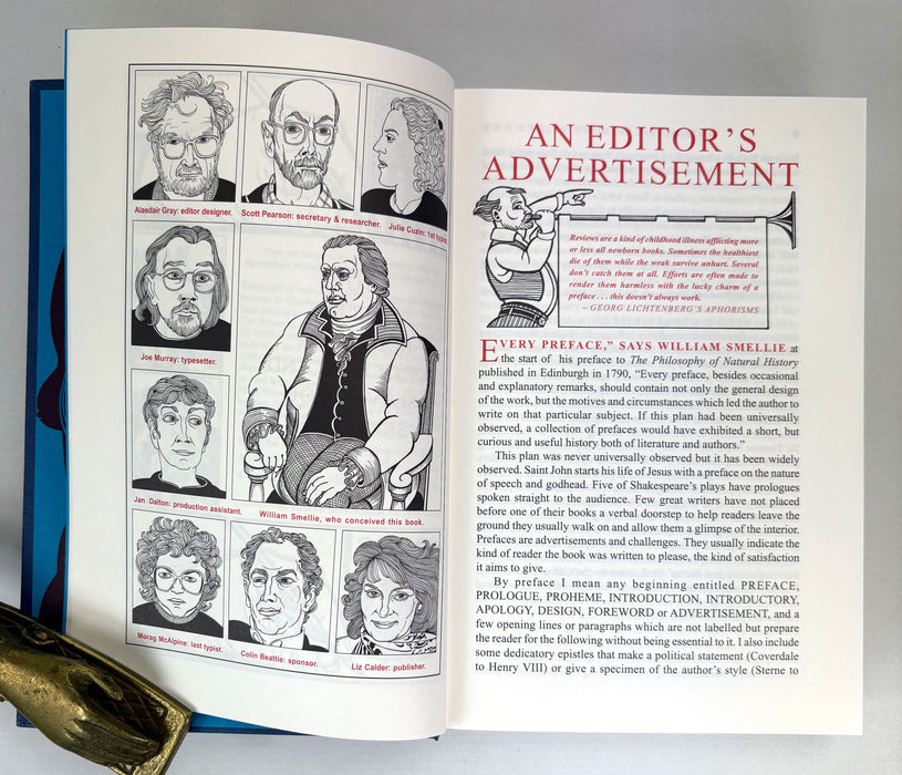 The Book of Prefaces, Alasdair Gray, 2000, with signed autograph postcard