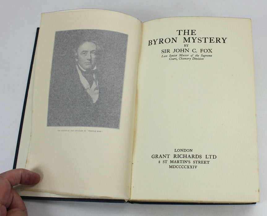 The Byron Mystery, Sir John C. Fox, 1924