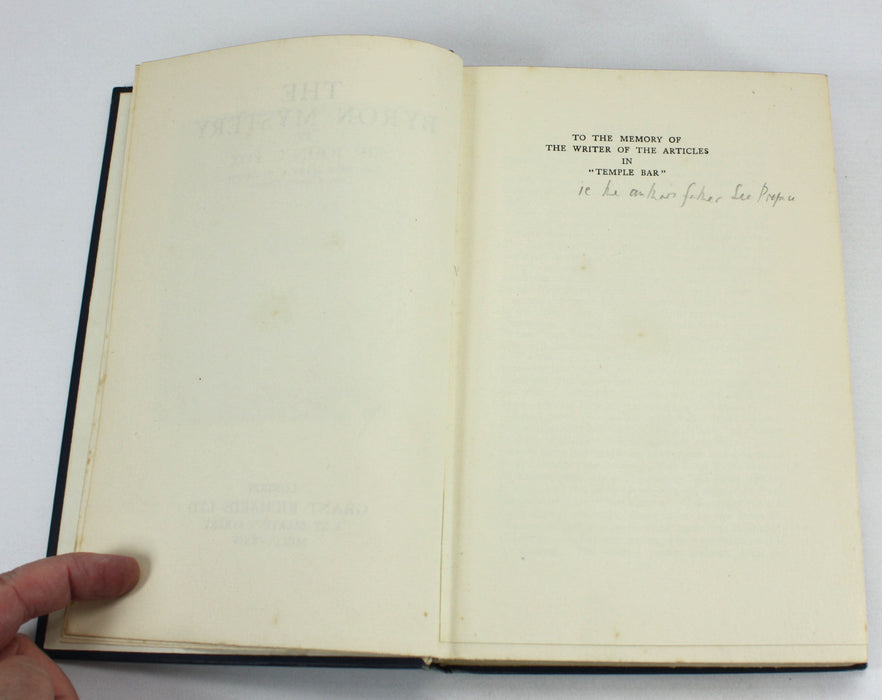 The Byron Mystery, Sir John C. Fox, 1924