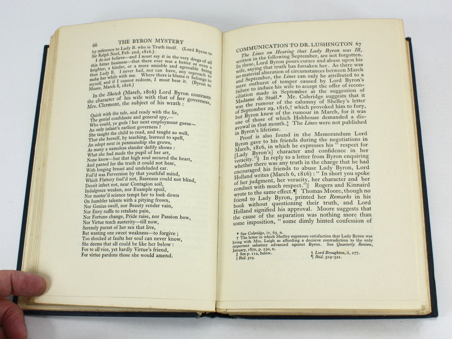 The Byron Mystery, Sir John C. Fox, 1924