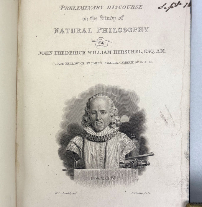 The Cabinet of Natural Philosophy, conducted by the Rev. Dionysius Lardner; A Preliminary Discourse on The Study of Natural Philosophy, by J.F.W. Herschel, 1833