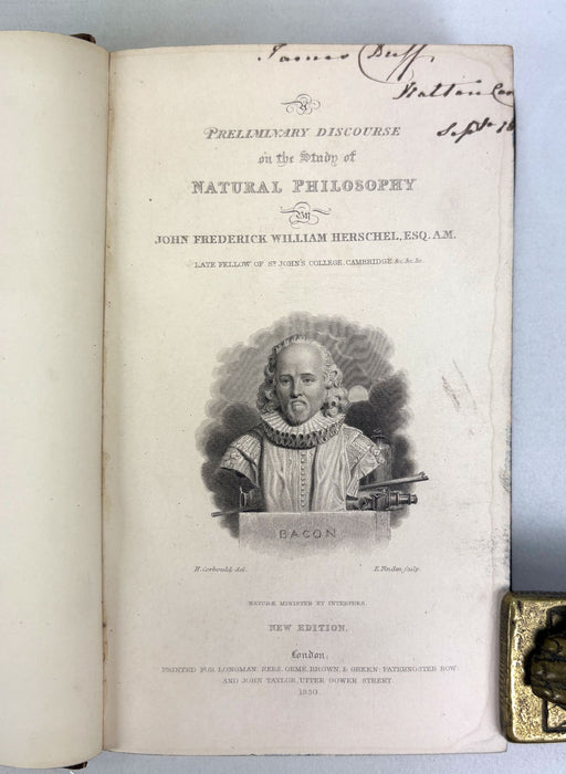 The Cabinet of Natural Philosophy, conducted by the Rev. Dionysius Lardner; A Preliminary Discourse on The Study of Natural Philosophy, by J.F.W. Herschel, 1833