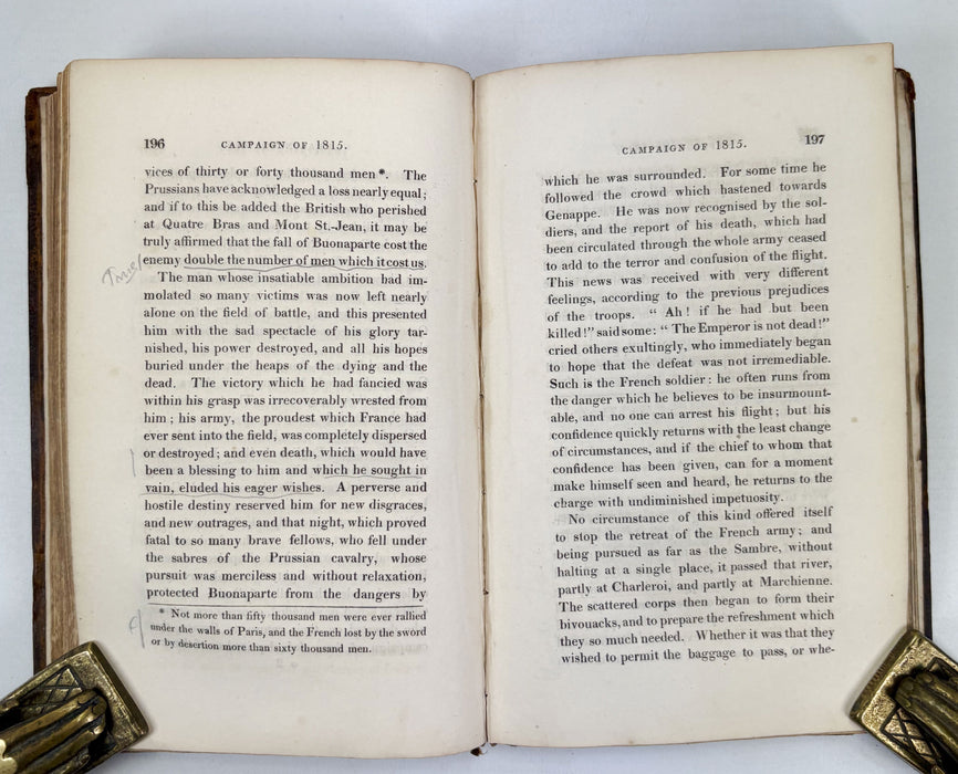 The Campaigns of Paris in 1814 & 1815; Translated from the French of P.F.F.J. Giraud by Edmund Bryce, 1816. Together with Manuscript Transmitted from St Helena by an Unknown Channel, Jacob Frederic Lullin de Chateauvieux, 1817