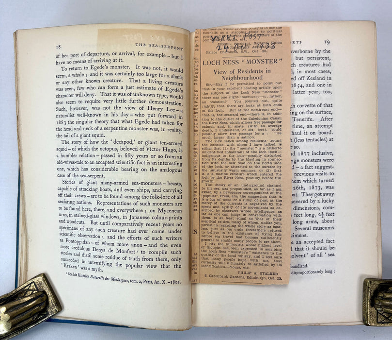The Case for the Sea-Serpent, by Rupert T. Gould. Published by Philip Allan, 1930