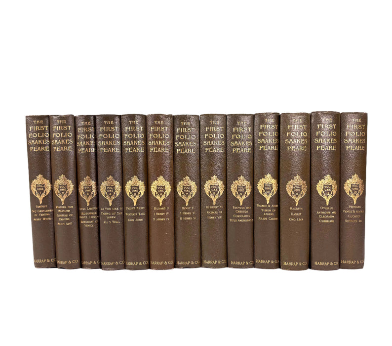 The Complete Works of Shakespeare, Reprinted from the First Folio, In Thirteen Volumes, complete, Harrap, 1906