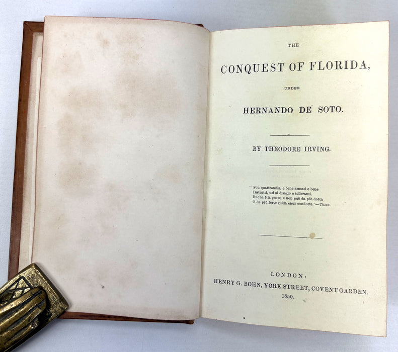 The Conquest of Florida under Hernando De Soto, by Theodore Irving, 1850