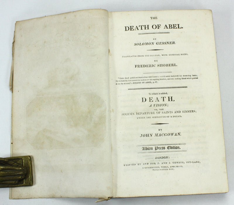 The Death of Abel, Solomon Gessner, Frederic Shoberl & Death, A Vision, John MacGowan, c. 1800