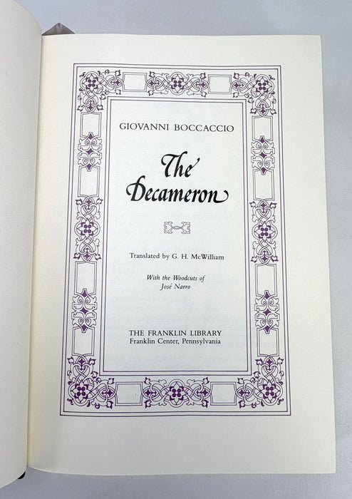 The Decameron by Giovanni Boccaccio. Translated by G.H. McWilliam. Franklin Library, 1981