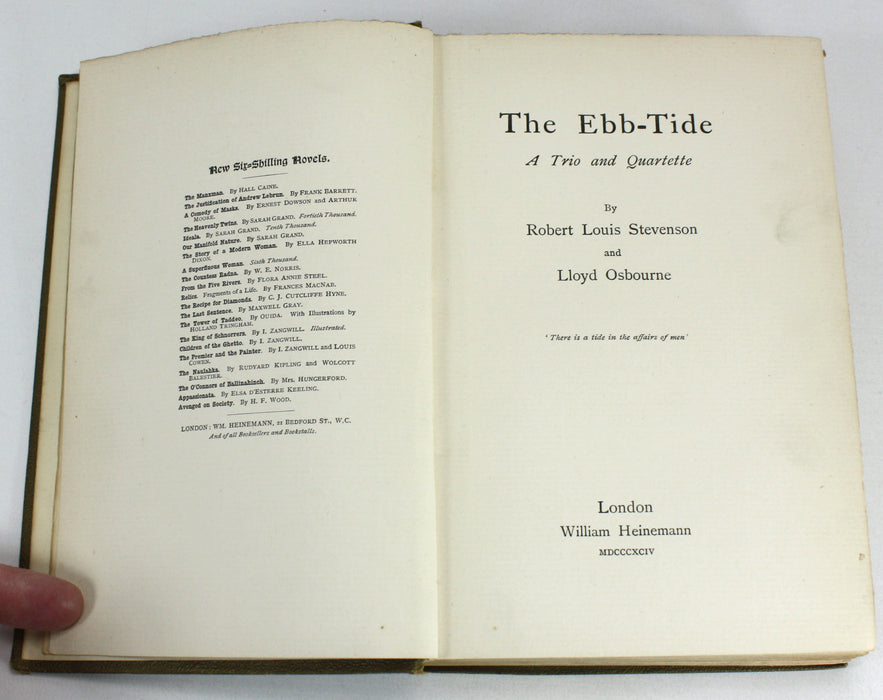 The Ebb-Tide, Robert Louis Stevenson and Lloyd Osbourne, 1894, 1st edition